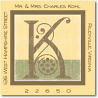 Name Doodles - Square Address Labels/Stickers (Deco Yellow)